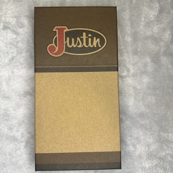 Justin Men's Rodeo Wallet Brown Suede Genuine Leather RFID Checkbook Western - Picture 8 of 9